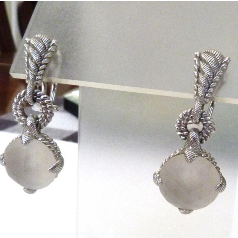 Judith Ripka Silver Textured Earrings